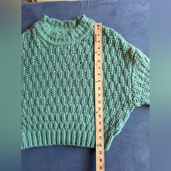 Universal Thread Knit Sweater Women’s SZ XS Green Chunky Crew Neck Oversized - Picture 7 of 7